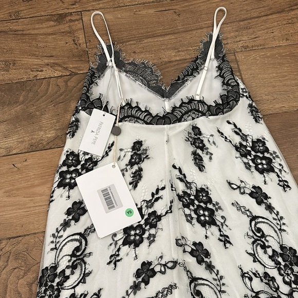 NWT Italian Designer Patrizia Pepe Camicia Black White Lace Tank Size 4 US IT 38 - Picture 10 of 11